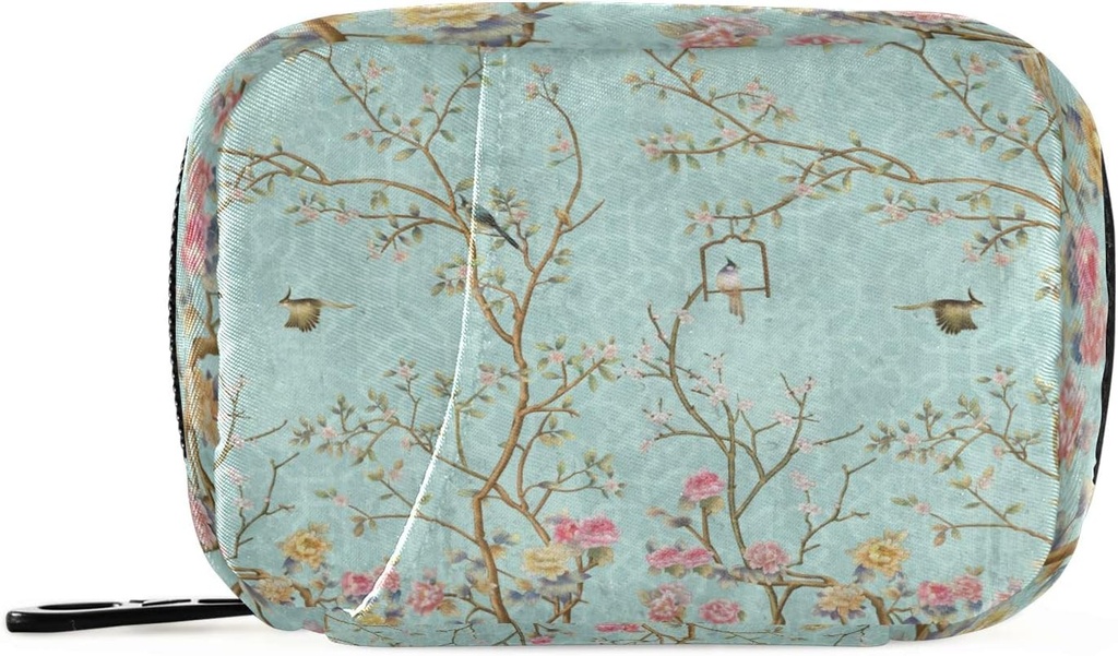 Pillen Case Bloem Vogels Pillen Box 7 Dag Pillen Case Bag Travel Pillen Organisator Tas met rits draagbare Weekly Case Compacte grootte voor vitamine supplement houder