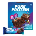 Pure Protein Galactic Brownie Protein Bars – 20g Protein, 3g Sugar, 190 Calories (12 count) Low Sugar* High Protein Snack - Gluten Free - Perfect for a Healthy Snack