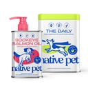 Native Pet The Daily Dog Supplement (60 Scoops) & Zalmolie voor honden en katten (8 Oz) - 11 in 1 Multivitamine & Pure Omega-3 Visolie Supplement voor huid en jas, gewrichts, hart gezondheid & anti-inflammatoire