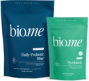 Bio.me Daily Prebiotic Fiber & Synbiotic Bundle - Fiber Powder for Dispatitive Health & Bloating - Pre, Pro, Postbiotic for Gut Health & Immune Support, Non-GMO, Gluten Free - 30 Servings, 60 Capsules