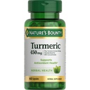 Capsules Turmères Bounty de la nature, supplément à base de plantes avec antioxydants à base de plantes, 450 Mg, 60 Ct