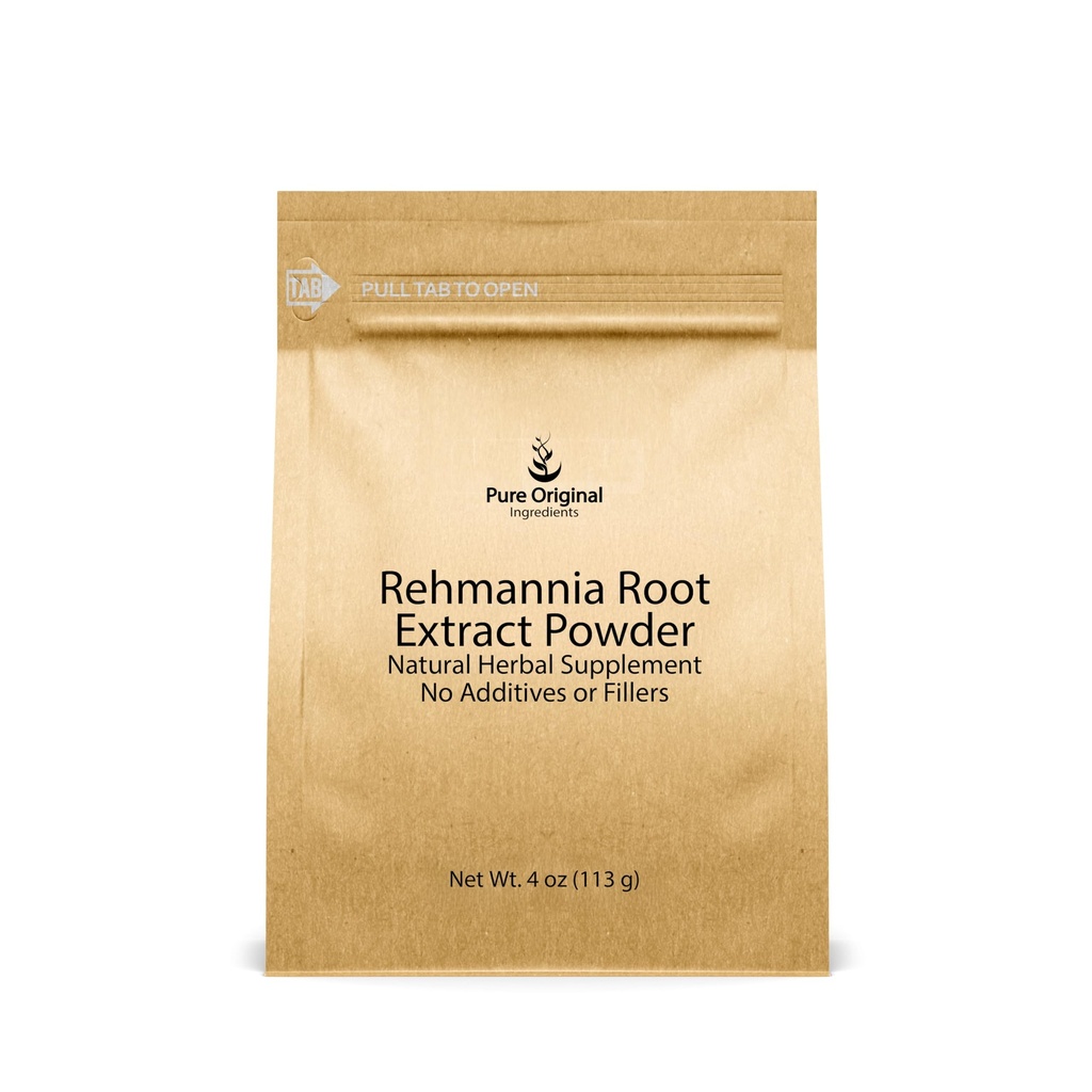 PURE ORIGINEEL INGREDIËNTEN Rehmannia Root Extract Powder (4oz) Non-GMO, Chinese Foxglove, traditionele kruidensupplement