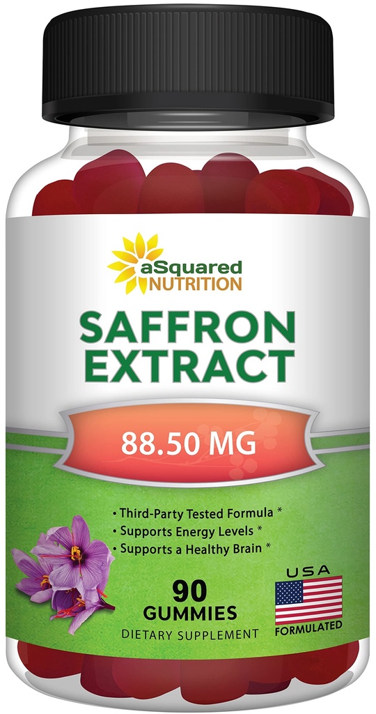 aSquared Nutrition Saffron Gummies - Saffron Extract Supplement - Pure Gummy Supplementen alternatief voor capsules, pillen, poeder en thee