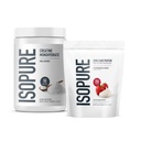 Lot d'isopur de Zero Carb 100% Pure Whey Isolate Protéine Poudre, fraises et crème, 25g Protéines par portion, 1 Lb, 15 portions + Isopure 100% Pure Creatine Monohydrate Poudre, 100 portions