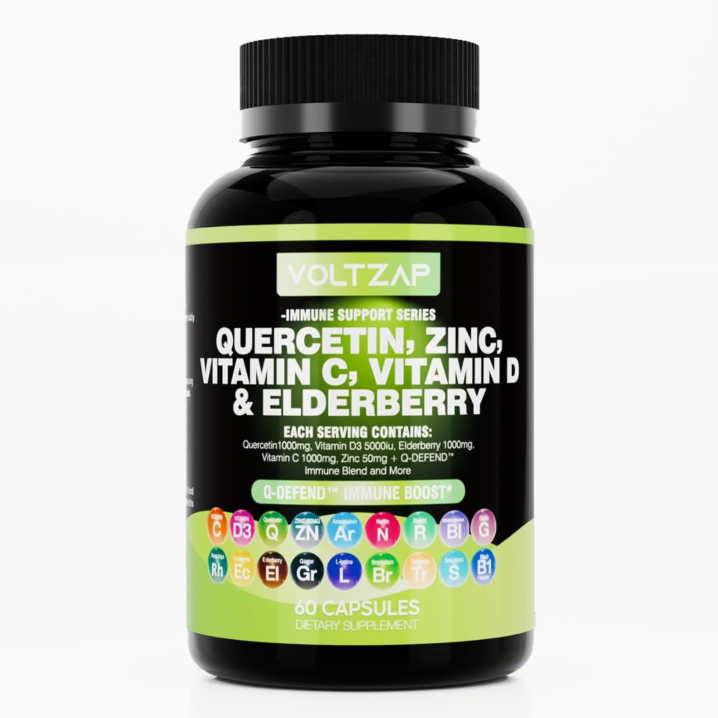 Quercetine Zink Vitamine D Supplement Quercetine 1000mg Zink 50mg Vitamine C 1000mg Vitamine D 5000 IE Bromelaine Vlierbessen Zee Mos voor Volwassenen