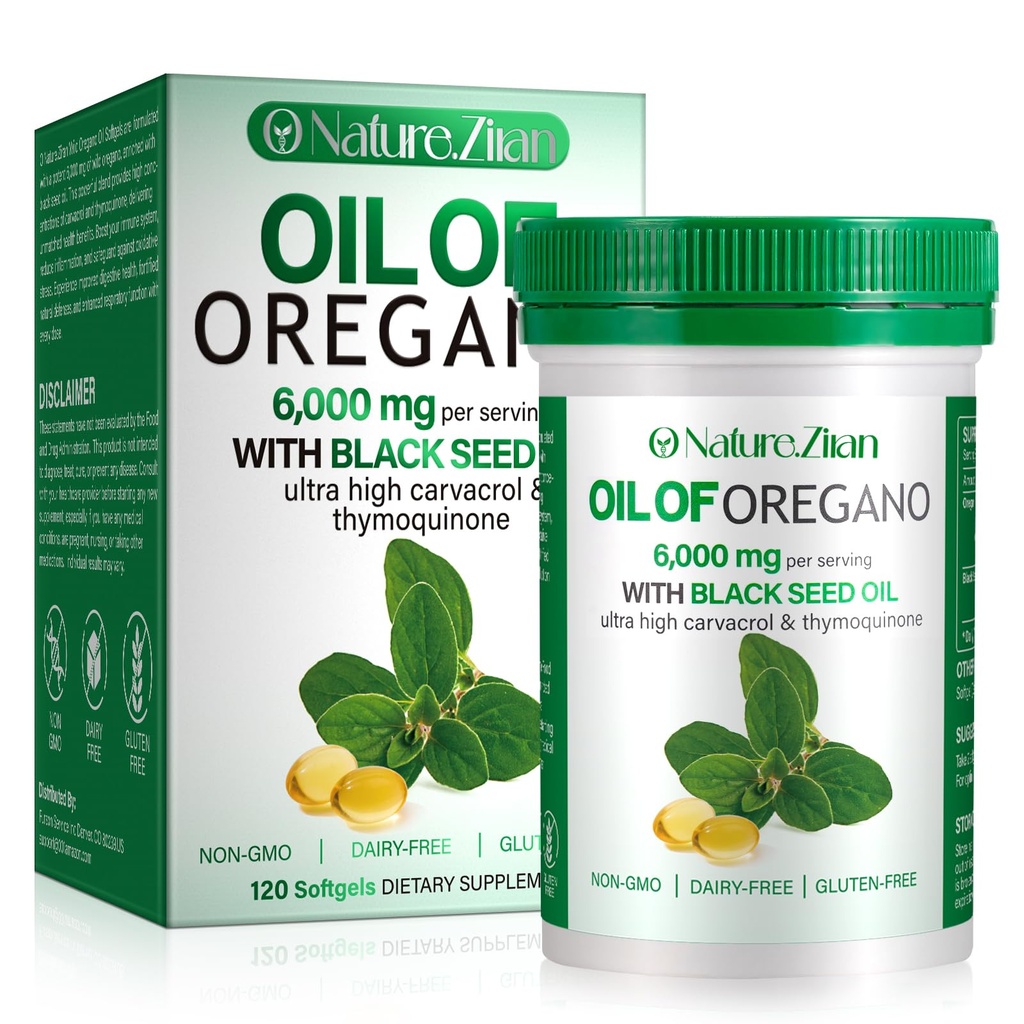 Olie van Oregano Softgel - Biologische olie van Oregano met zwarte zaden - 2 in 1, 120 Graaf