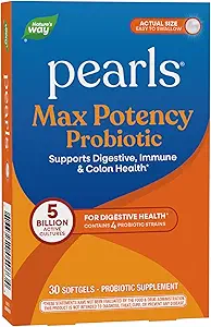 Nature's Way Max Potency Probiotic Parels voor mannen en vrouwen, Ondersteunt spijsvertering, Immune, Colon Health*, 5 miljard levende culturen, Geen Koeling vereist, 30 Softgels (Verpakking mei Vary) (Pack of 2)