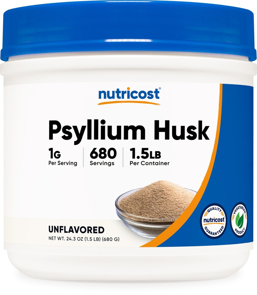 Nutricost Psyllium Husk Poeder (1,5 pond) - GGO-vrij, glutenvrij
