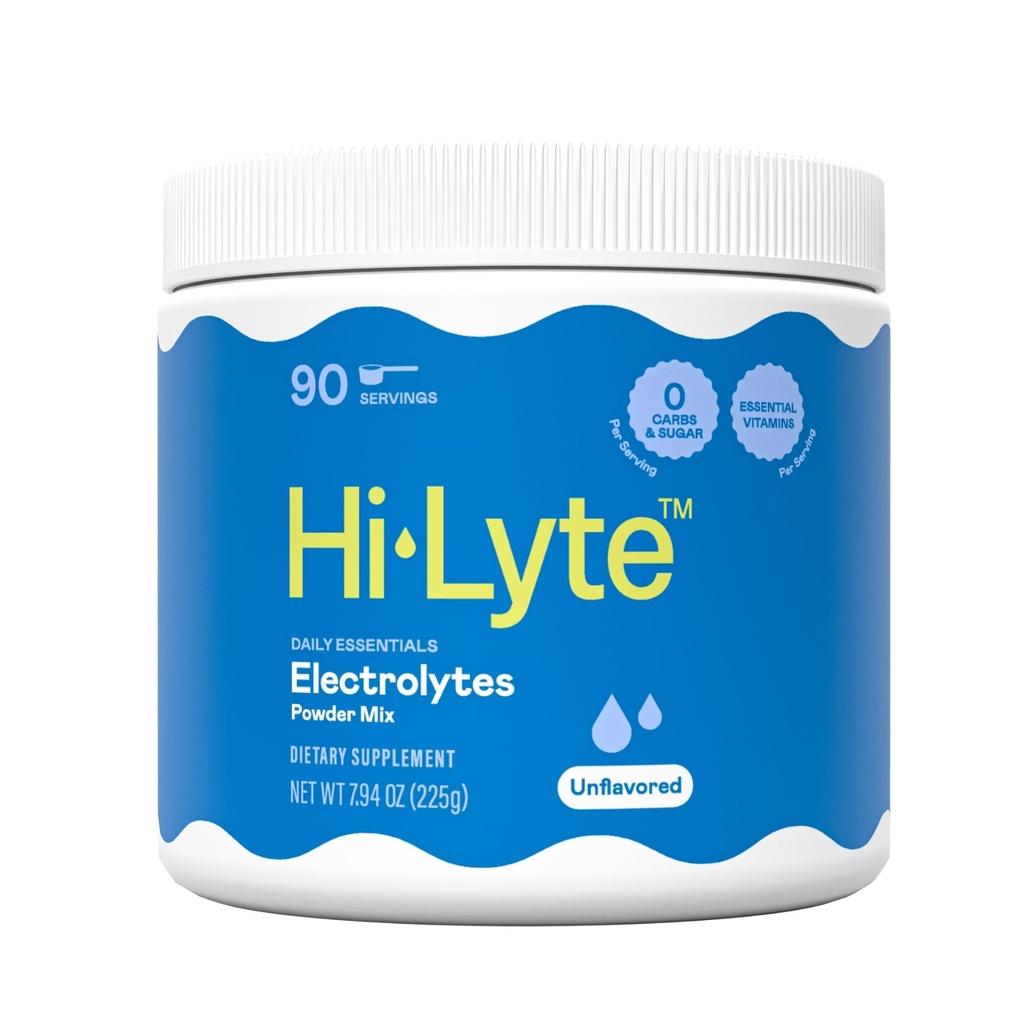 Hi-Lyte Electrolytes Powder Mix - Unflavored Hydration Support for Daily Wellness, Fasting, Keto - Sodium, Potassium, Magnesium, Vitamins - No Sugar, No Carbs, Clean Ingredients