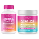Pink Stork Stress Support Suppléments pour les femmes: Complexe Cortisol avec Adaptogens & Creatine Monohydrate Powder.