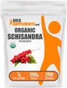 BulkSupplements.com Poudre de Schisandra biologique - Supplément de Schisandra biologique, de Schisandra Berry - Sans gluten - 1g par portion, 250g (8,8 oz) (paquet de 1)