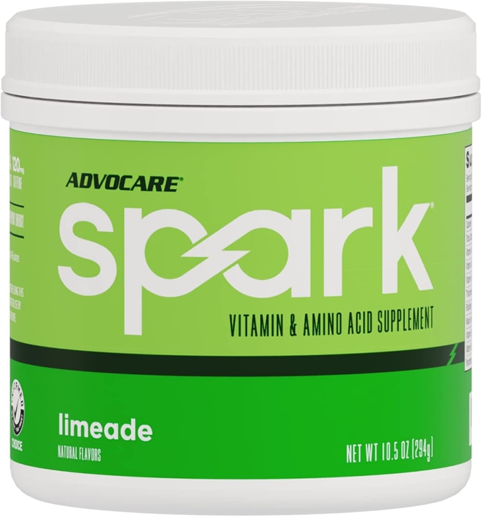 Advocare Spark - Energy Drink Mix - Vitamin & Amino Acid Supplement - Ondersteunt Energie & Focus - Draagbare Immuun Ondersteuning - Suikervrije - Limeade (10