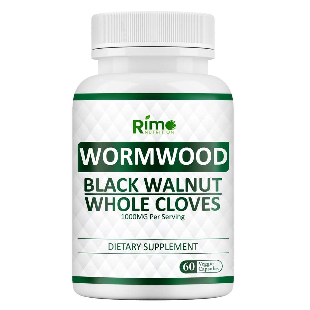 Wormwood Black Walnut Clover Capsules - Reiniging, Detox, Intestinal Guard Formula Supplement voor mensen, met Wormwood kruid, Black Walnut Extract Combinatie, 60 Capsules Non-GMO