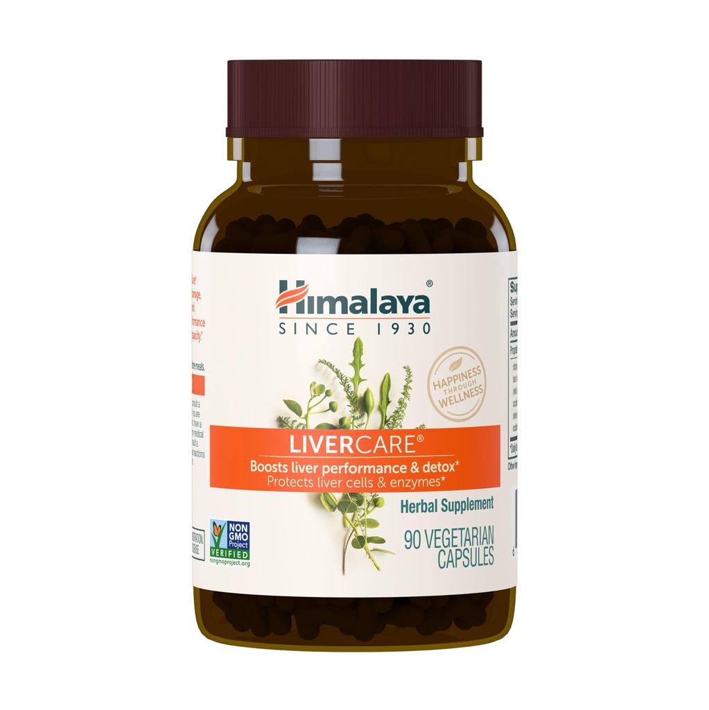 Himalaya lever Zorg voor totale leverondersteuning, reiniging en detox, beschermt cellen en enzymen, 375 mg, 180 capsules, 90 dagen levering