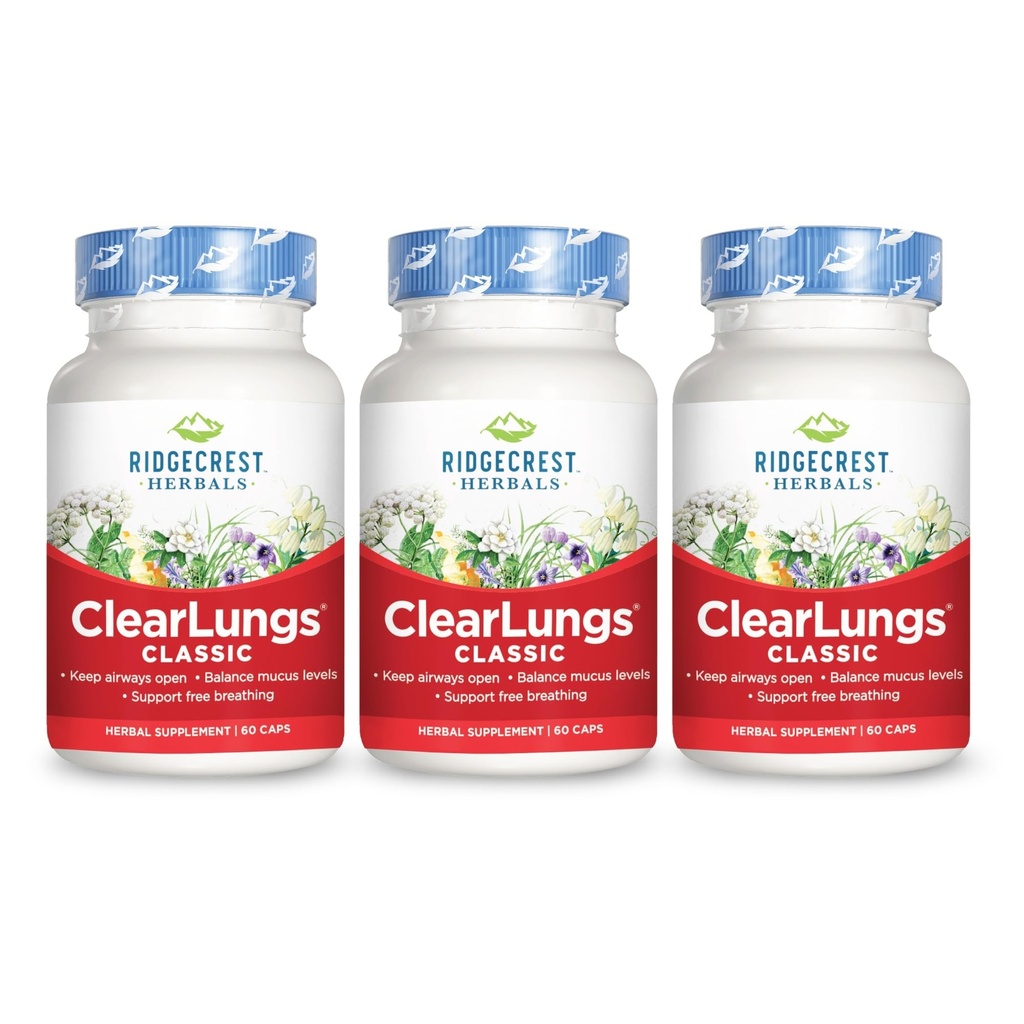Ridgecrest Herbal Clearlungs Classic Red Label - 60 Capsules (3 Pack)
