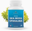 Organische Zee Mos Spirulina, 90 Capsules, Organische Zee Mos Spirulina Supplement, Immune Support, Endurance & Microingredients Bron: Vegan Capsules for Men & Women