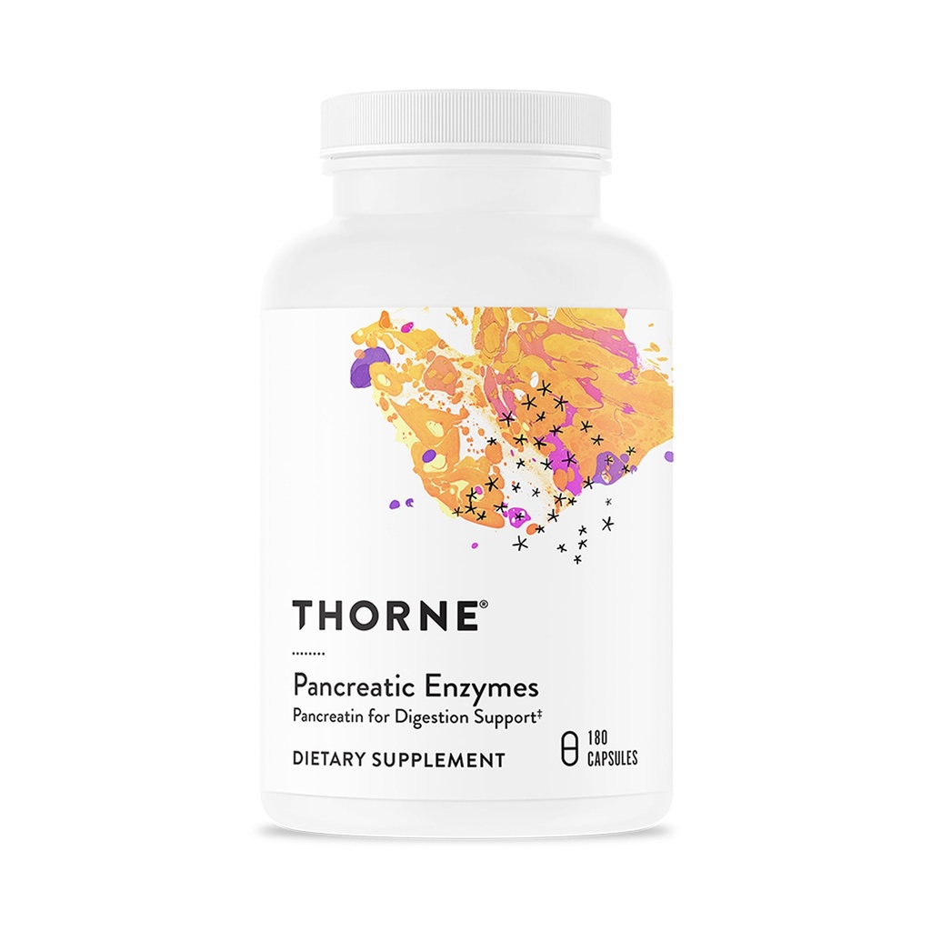 THORNE - Pancreatrische Enzymen (Voorheen Dipan-9) - Pancreatrische Enzymen voor Digestieve Ondersteuning en Nutriënt Absorptie* - 180 Capsules - 90 Servers