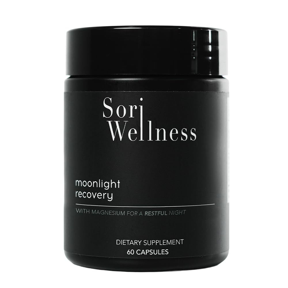 Moonlight Recovery - Sleep & Night Recovery Supplement - 60 Capsules (30 Servings) - Magnesium Glycinate, Ashwagandha, L-Theanine, L-Tryptophan, GABA - Vegan, Non-GMO, Caffeine-Free