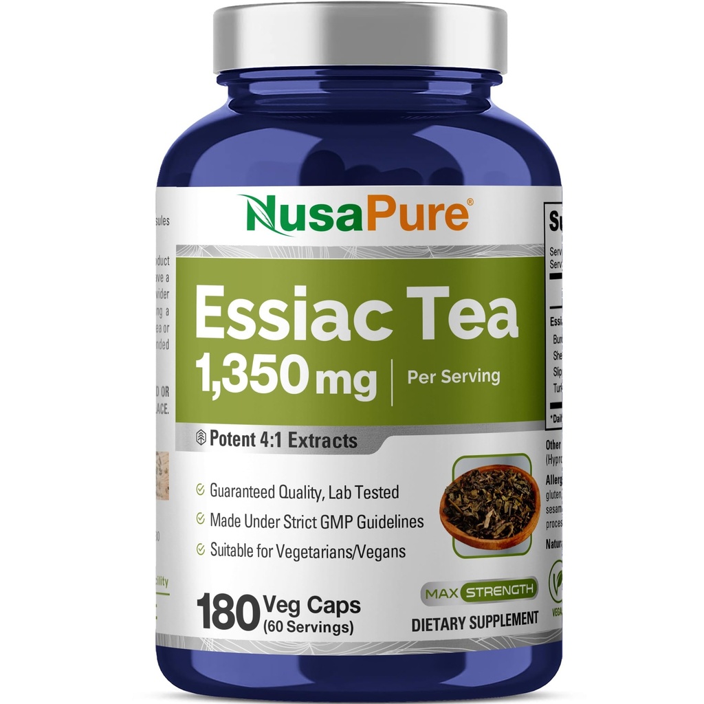 NusaPure Essiac Tea 1350 mg 180 Veggie Caps (Vegetarisch, niet-GMO)