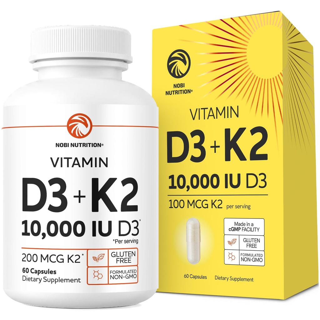 Vitamine D3 K2 5000 IE voor het immuunsysteem, sterke botten en tandenondersteuning