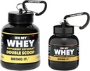 ONMYWHEY Proteïnepoeder Container te gaan - Reizen Waterfles Funnel voor Mixes, Portable Pre Workout Supplement Containers & Dispenser Funnels, Mini Preworkout Supplementen Houder Keychain flessen