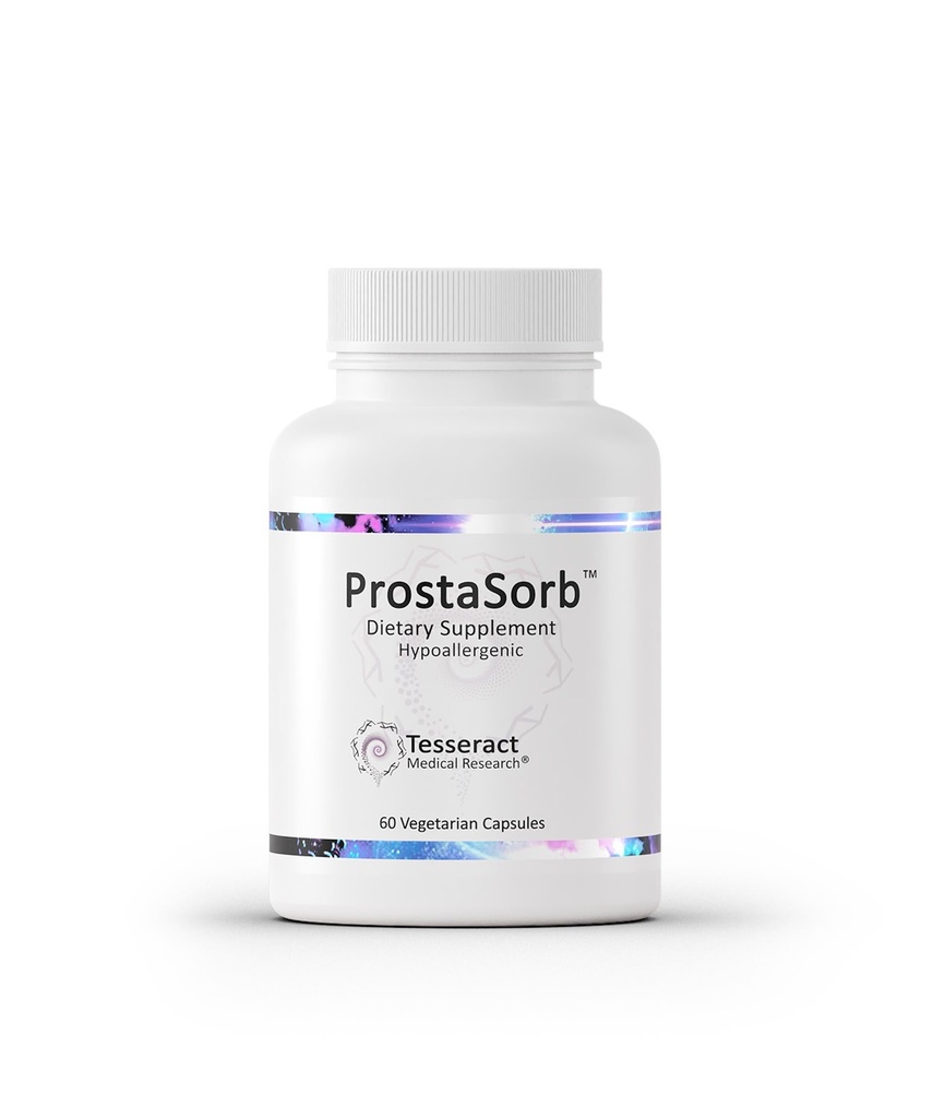Tesseract ProstaSorb, Prostaat Supplementen voor mannen met Saw Palmetto, Pygeum en Pompoen, Ondersteunt gezonde prostaatfunctie, blaas legen, urinestroom, Glutenvrij, 60 Vegetarische Capsules