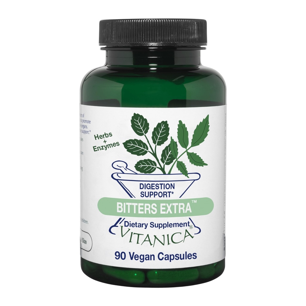Vitanica Bitters Extra, Digestie Ondersteuning, Vegan, 90 Capsules