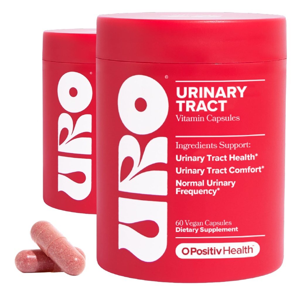 O Positiv URO Urinary Tract Supplément santé pour les femmes, 60 Compte (paquet de 2) - Vitamines de soutien urinaire avec extrait de canneberge complète de Pacran, D-Mannose, et vitamine C - végétalien et sans gluten
