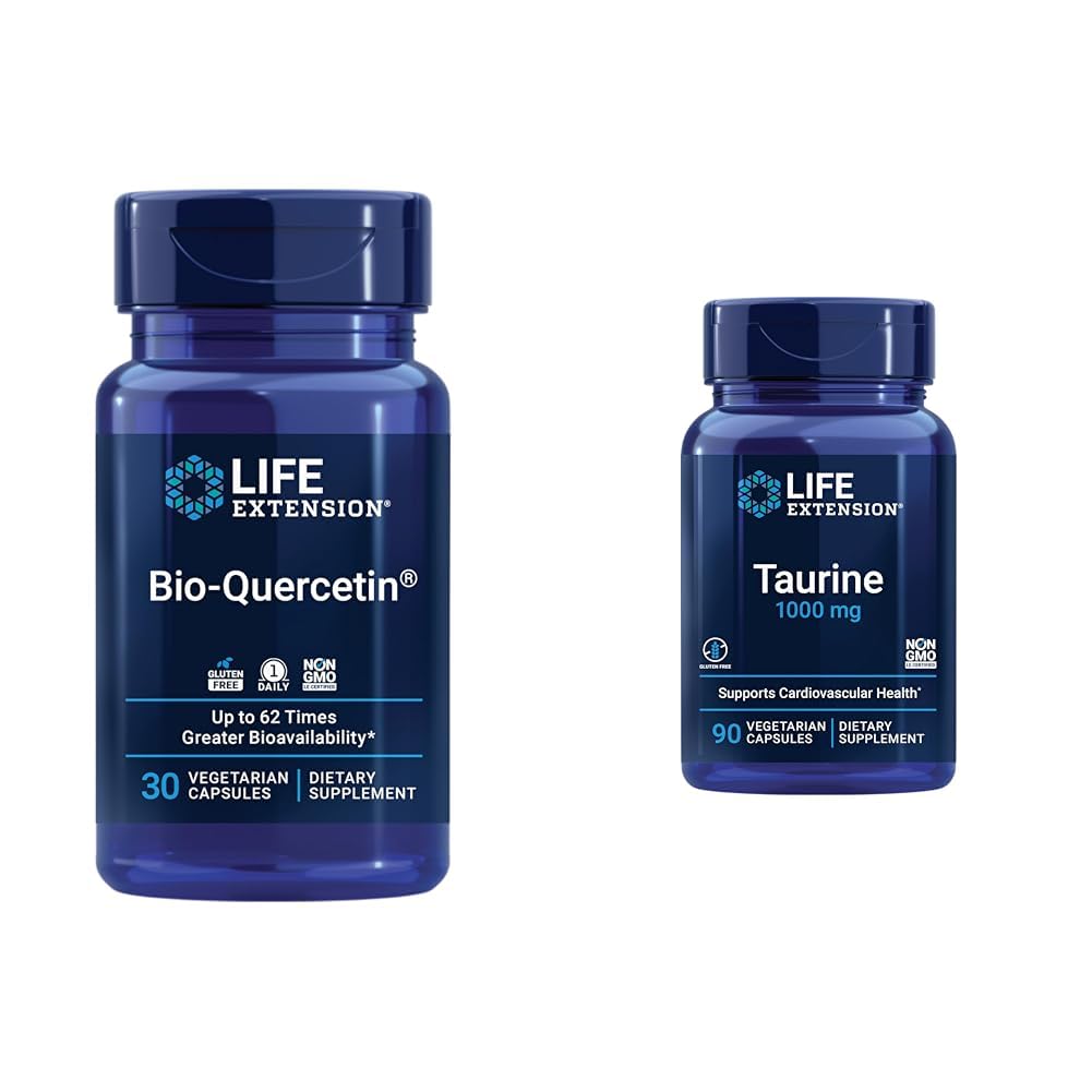 Levensverlenging Bio-Quercetin 30 capsules & Taurine 1000mg 90 capsules bundel