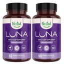 Nested Naturals Luna Slaaphulp - Niet-Habit vorming natuurlijke slaappillen voor volwassenen met natuurlijke bron ingrediënten - Valeriaan wortel, Melatonine, kamille, Citroen Balm, en Meer - 120 Vegan Capsules