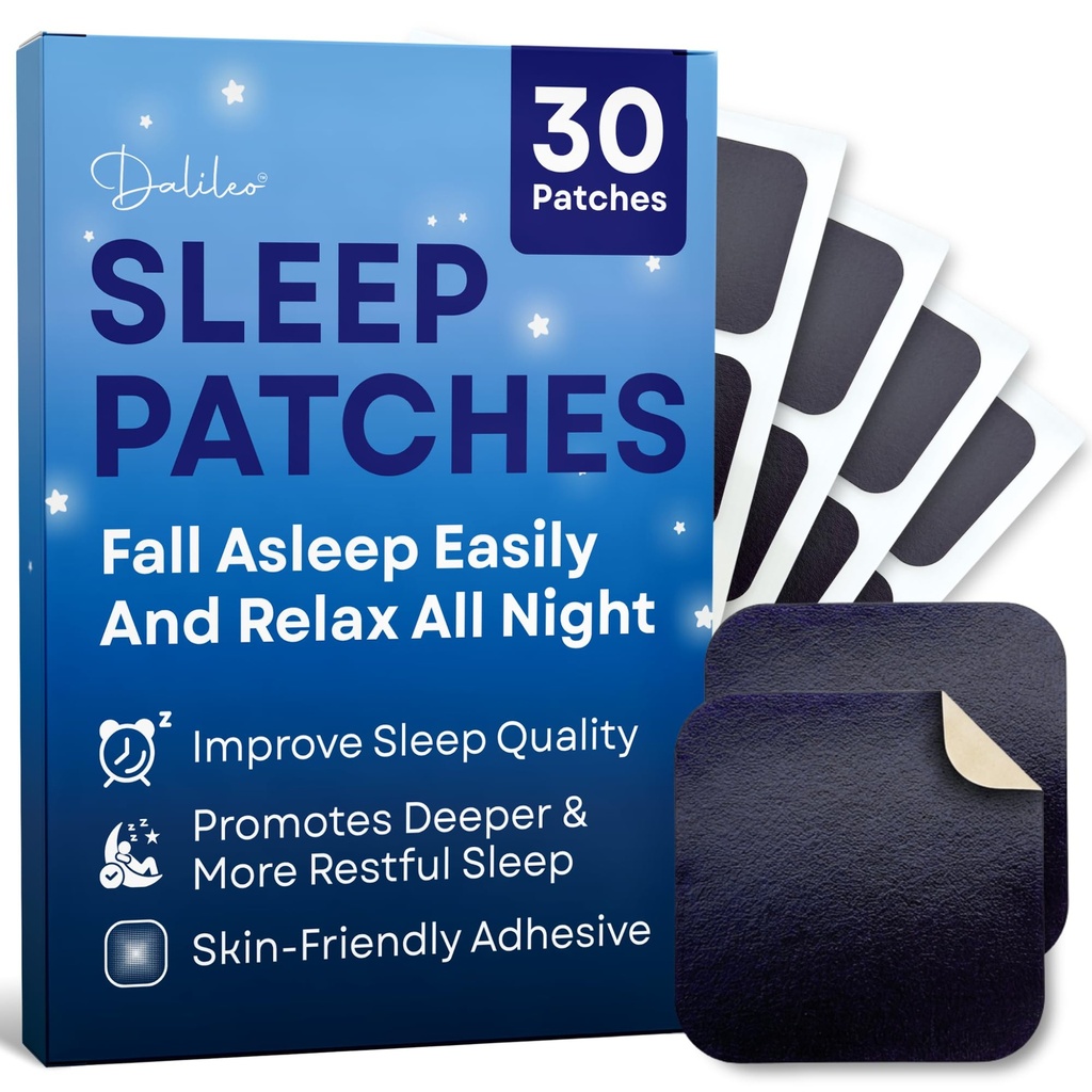 DaliLeo Sleep Patches for Adults (30 Count) – Melatonin, Magnesium & 5-HTP Transdermal Sleepy Stickers for Adults, 8 Hour Overnight Release, No Pills or Gummies, Easy Peel & Stick Support