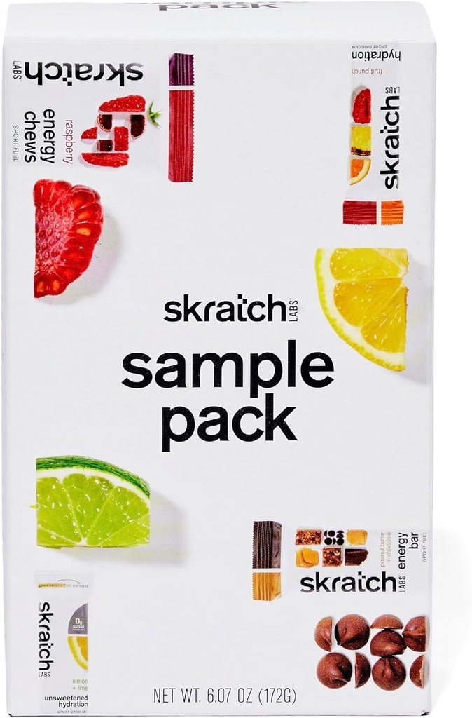 Skratch Labs Sample Pack - Hydration Drink Mix, Unsweeted Sport Drink Mix, Energy Chews, Energy Bar - Sportvoeding Trial Variety Pack - voor hardlopen, fietsen, wandelen en endurance activiteiten