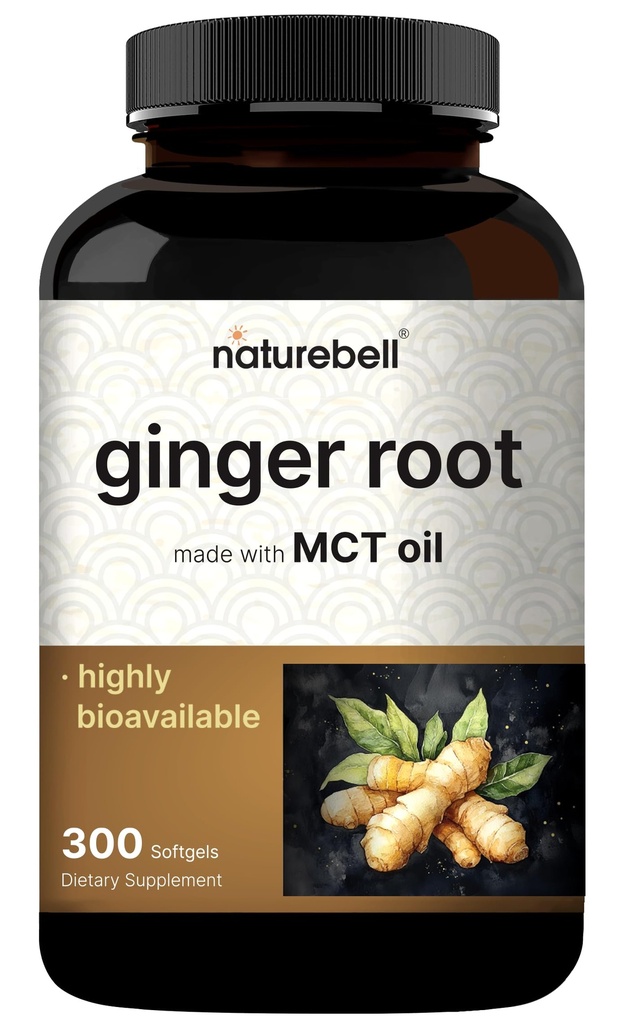 NatureBell Ginger Root Extract met MCT olie 300 Softgels 