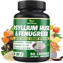 BMVINVOL Psyllium Housse Fibre Supplément t avec Fenugreek, vinaigre de cidre de pomme, curcuma, gingembre, noir Pepper- Digestion Support de santé - 60 Capsules