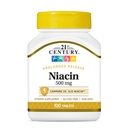 Niacine du 21e siècle 500 mg Comprimés à libération prolongée, (100 Nombre), supplément de vitamine B pour l'énergie, le coeur et le système nerveux, non OGM, végan-friendly, Vitamines quotidiennes adultes