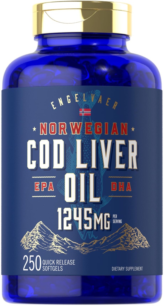 Carlyle Cod Liver Oil Softgels 1245mg 250 Telling 
