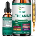 L Theanine Liquid Drops, Pure L-Theanine 400mg voor volwassenen en kinderen, Organic High Absorptie L Theanine Supplement, Natural Focus Supplement, Non-GMO 