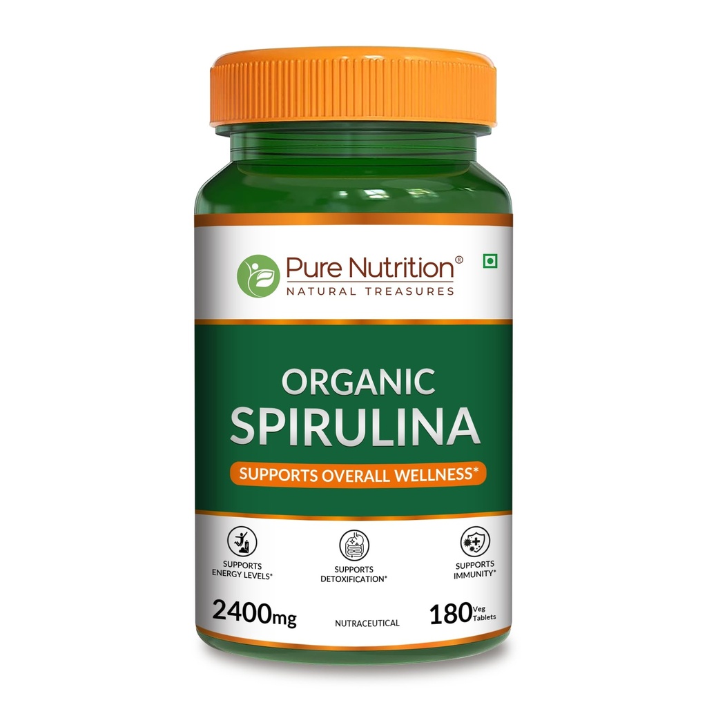 Pure Nutrition Organic Spirulina 2400mg per Serving 