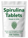 Comprimés de spiruline - fabriqués aux États-Unis - 500 Comprimés - cultivés à Hawaii - Sans OGM et sans pesticides