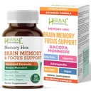 Mémoire Hrx - Supplément Cerveau Soutien Fonction cognitive Améliore Mémoire et Focus, Vitamines cérébrales et Supplément Cognitif, Sans gluten Sans Produits laitiers - 60 Capsules végétariennes
