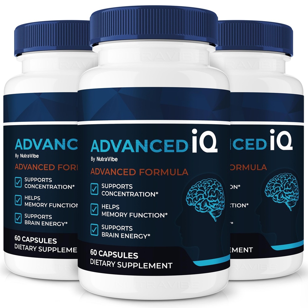 (3 Pack) Advanced IQ Capsules – AdvancedIQ Brain & Memory Support Supplement | Natural Formula for Sharp Focus, Recall & Concentration, Easy-to-Swallow Pills, Non-Habit Forming (180 Capsules)