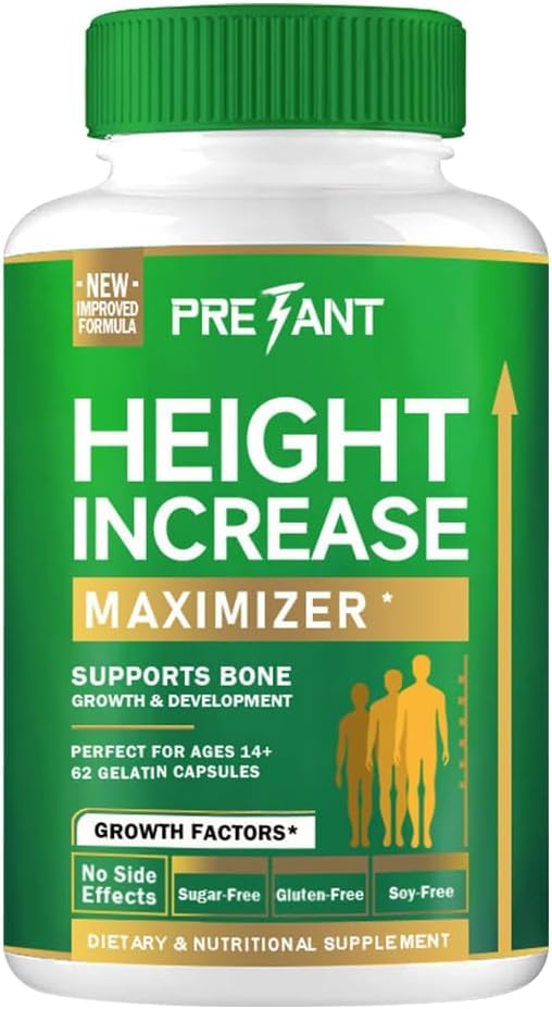 Pretant-Growth Capsules to Grow Taller - Maximiser la croissance en hauteur avec du calcium pour la force osseuse, fabriqué aux États-Unis, naturel obtenir le supplément de Taller pour augmenter la croissance osseuse adultes, adolescents et enfants, sans hormones