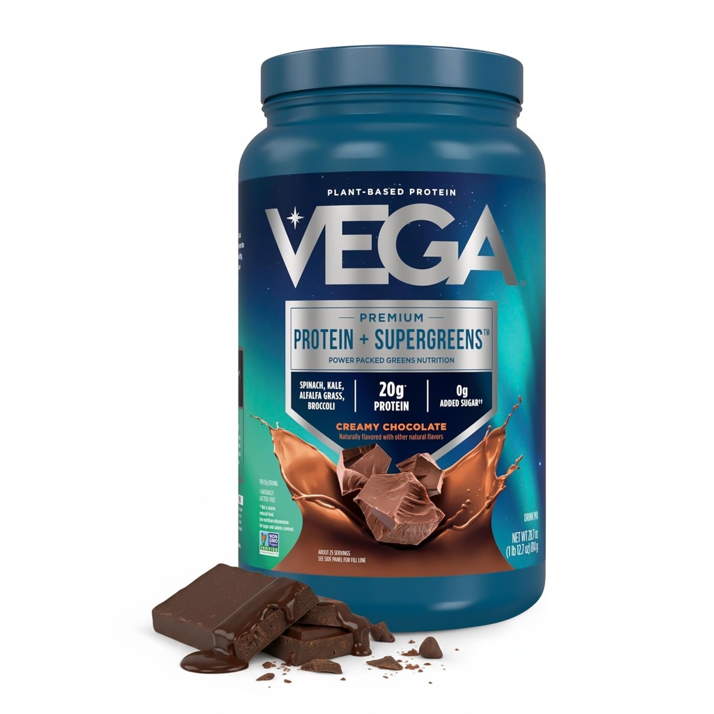 Vega Premium Proteïne + Supergreens, Chocolade 