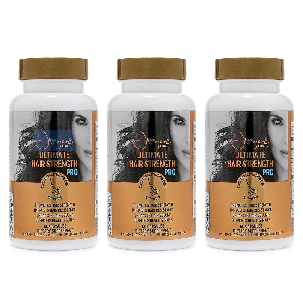 Joyce Giraud Ultimate Hair Strength Suppléments, 90 jours d'approvisionnement, scientifiquement formulé pour réduire la perte de cheveux, 180 capsules