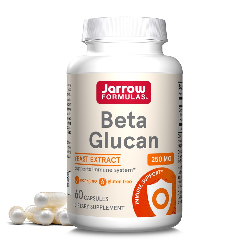 Formules de Jarrow Beta Glucan 250 mg - 60 Capsules - Soutien de la fonction immunitaire - Extrait de haute pureté - Préparation brevetée - 60 portions