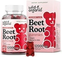Wild & Organic Beet Root Gummies 12000 mg - Red Beets Supplements for Women and Men with Beetroot Powder - 60 Pectin Based Chews