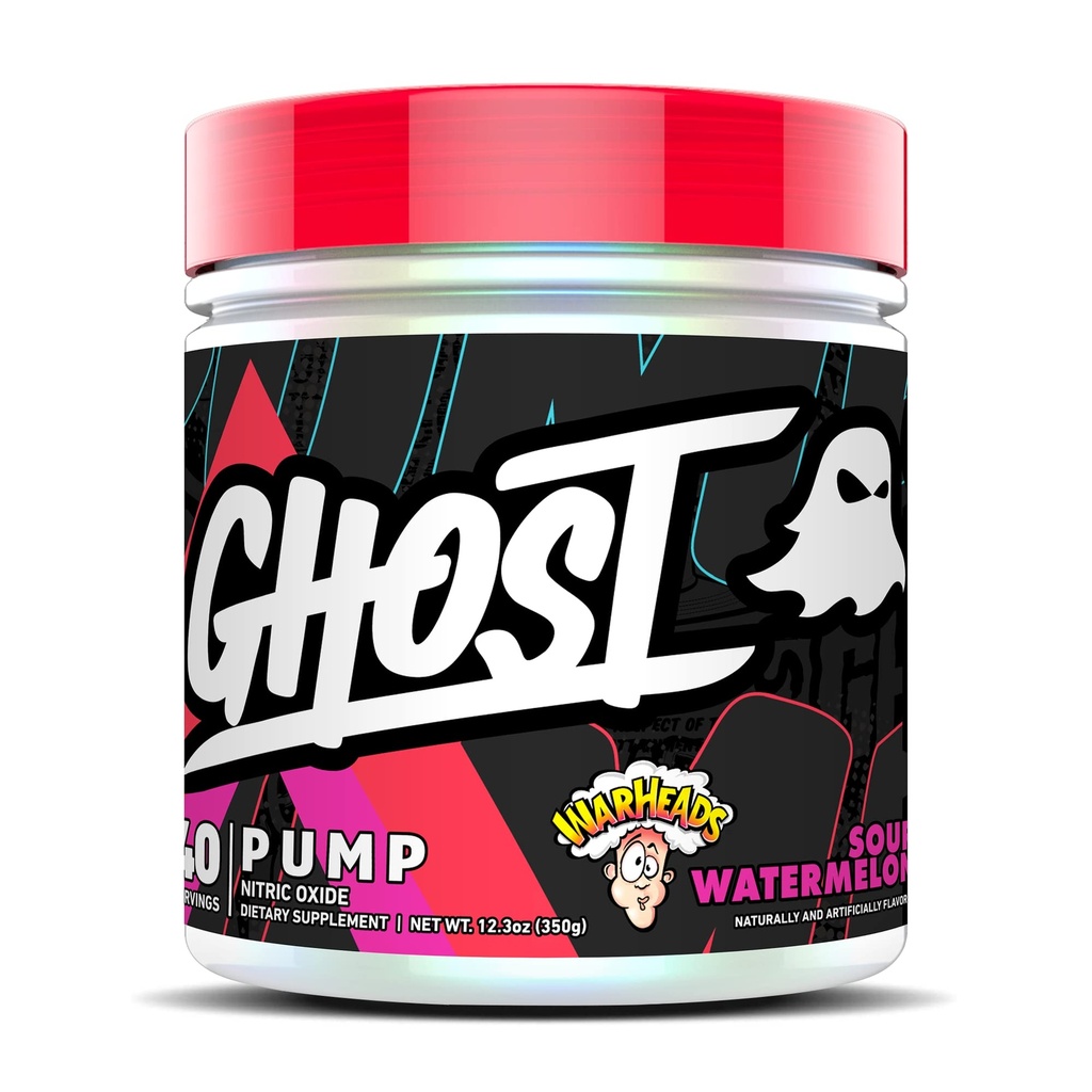 GHOST Pompe poudre d'oxyde nitrique, têtes de guerre pastèque aigre - 40 portions - Sucre et suppléments de pré-entraînement sans stimulant- L-Citrulline, nitrate d'arginine et L-glutathion - Soy et sans gluten, végétalien