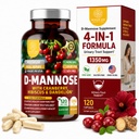 Number One Nutrition Premium D Mannose Supplement for Women and Men [Max Strength, 1350MG] Natuurlijke D-Mannose met Cranberry, Hibiscus en Dandelion voor Urinaire Tract Health, 120 Tel.