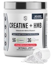 SteelFit Creatine HMB Poudre - 5g Creapur Creatine Poudre monohydratée, 3g myHMB et 1000 UI Vitamine D - Supplément d'entraînement soutient la croissance musculaire, la force, la récupération et l'énergie - Non aromatisé, 30 portions