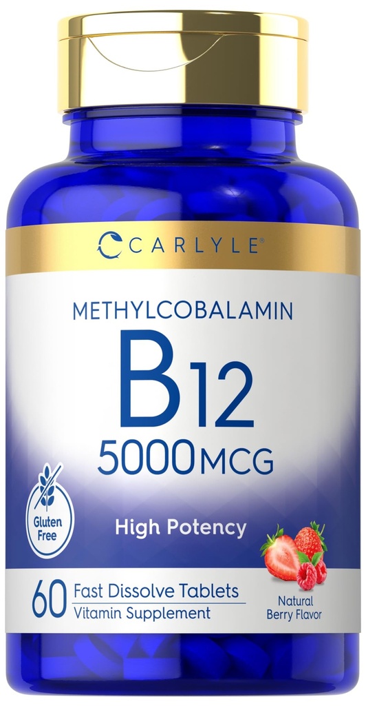 Carlyle Methylcobalamine Vitamine B12 5000mcg 60 Fast dissole Tablets 